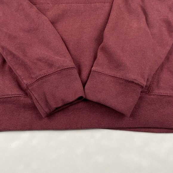 Volcom Hoodie Sweatshirt Men’s M Skater Cotton Blend Spellout Logo Maroon Pocket - Picture 11 of 11